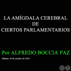 LA AMGDALA CEREBRAL DE CIERTOS PARLAMENTARIOS - Por ALFREDO BOCCIA PAZ - Sbado, 29 de octubre de 2016